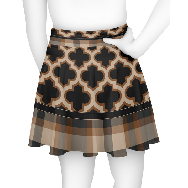 Moroccan & Plaid Skater Skirt - Back