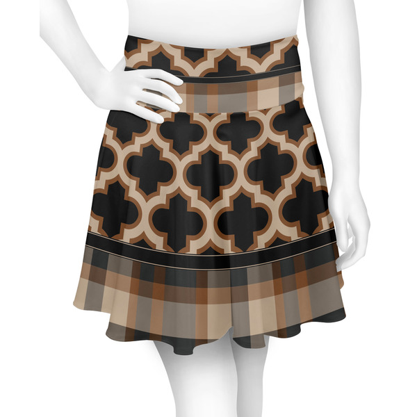 Custom Moroccan & Plaid Skater Skirt - 2X Large