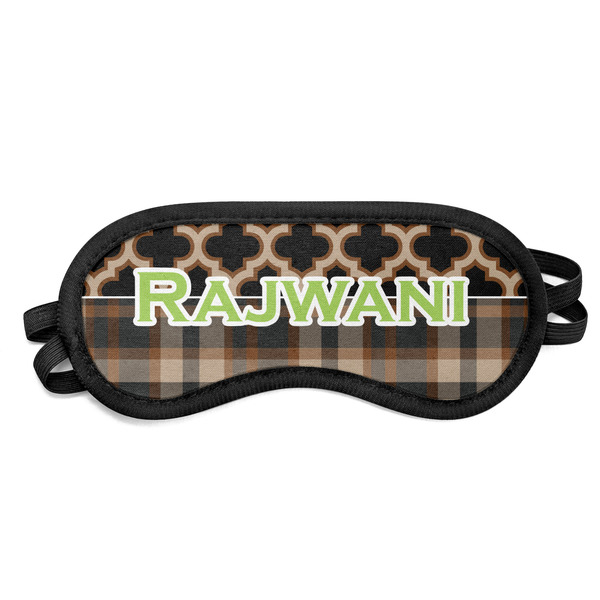 Custom Moroccan & Plaid Sleeping Eye Mask - Small (Personalized)