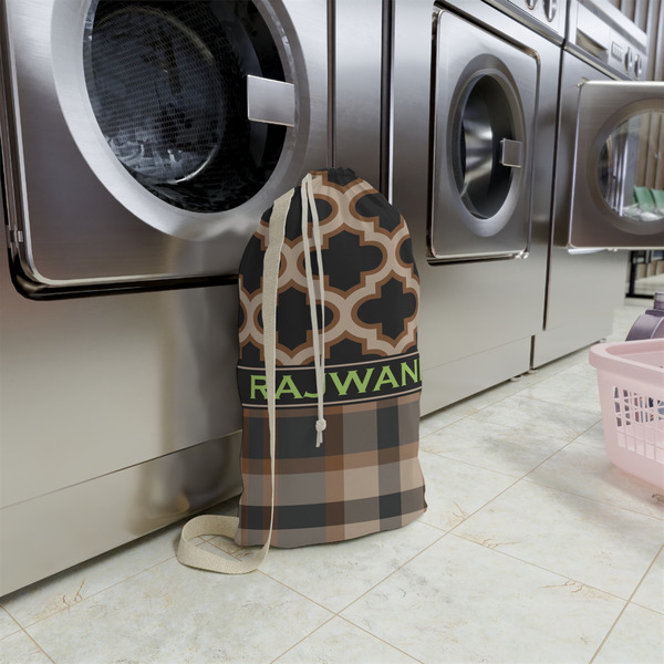 Moroccan & Plaid Small Landry Bag - In Context