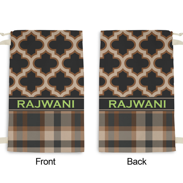 Moroccan & Plaid Small Laundry Bag - Front & Back View