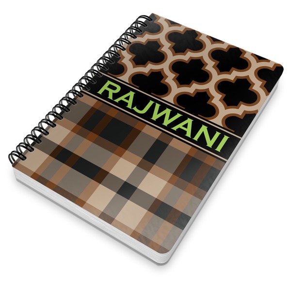Moroccan & Plaid Spiral Journal 7 x 10 - Main