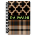 Moroccan & Plaid Spiral Notebook - 7x10 w/ Name or Text