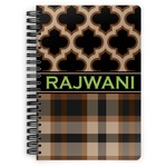 Moroccan & Plaid Spiral Notebook - 7x10 w/ Name or Text