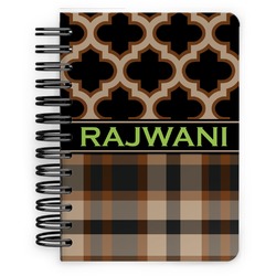 Moroccan & Plaid Spiral Notebook - 5x7 w/ Name or Text
