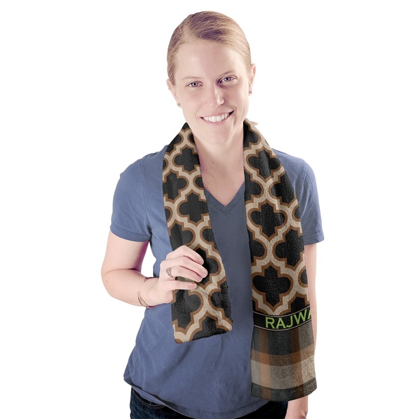 Moroccan & Plaid Sport Towel - Exercise use - Model