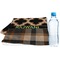 Moroccan & Plaid Sports Towel Folded with Water Bottle