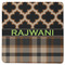 Moroccan & Plaid Square Rubber Backed Coaster (Personalized)