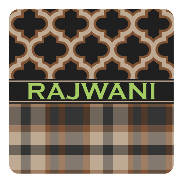 Custom Moroccan & Plaid Square Decal - XLarge (Personalized)