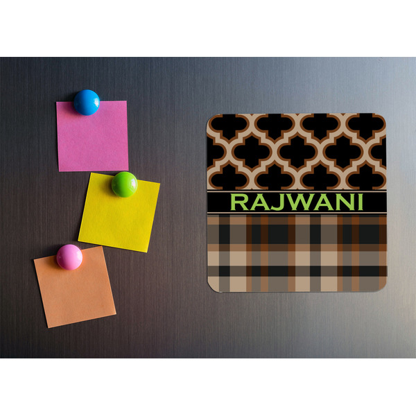 Moroccan & Plaid Square Fridge Magnet - LIFESTYLE