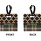 Moroccan & Plaid Square Luggage Tag (Front + Back)