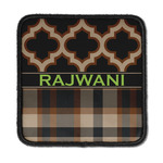 Moroccan & Plaid Iron On Square Patch w/ Name or Text