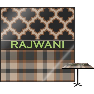 Moroccan & Plaid Square Table Top (Personalized)