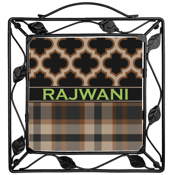 Custom Moroccan & Plaid Square Trivet (Personalized)