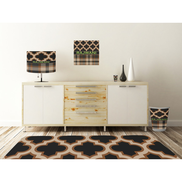 Moroccan & Plaid Square Wall Decal Wooden Desk