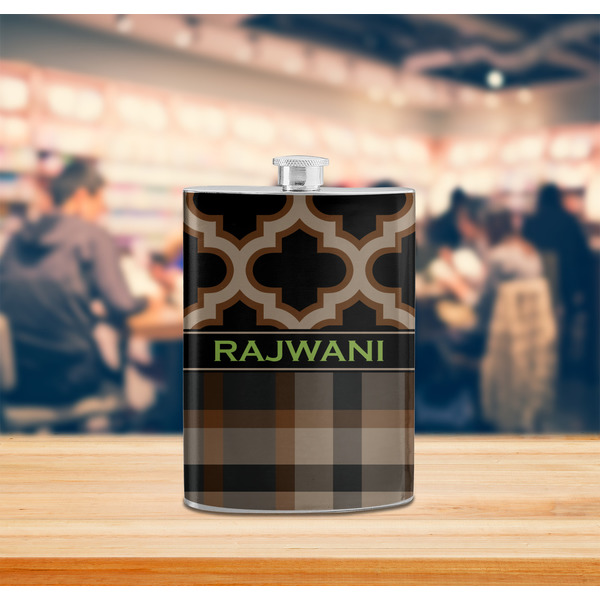 Moroccan & Plaid Stainless Steel Flask - LIFESTYLE 2