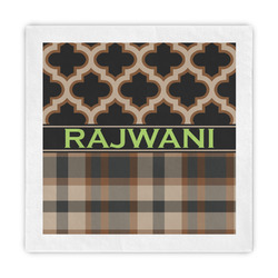 Moroccan & Plaid Standard Decorative Napkins (Personalized)