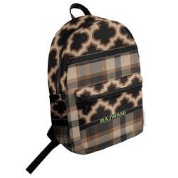 Moroccan & Plaid Student Backpack (Personalized)