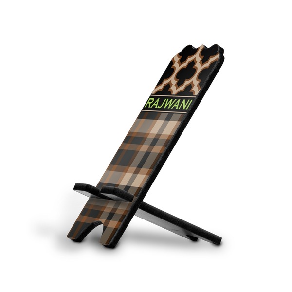 Custom Moroccan & Plaid Stylized Cell Phone Stand - Large (Personalized)