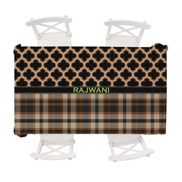 Custom Moroccan & Plaid Tablecloth - 58"x102" (Personalized)