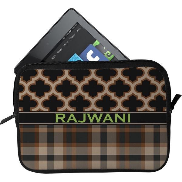 Custom Moroccan & Plaid Tablet Case / Sleeve - Small (Personalized)