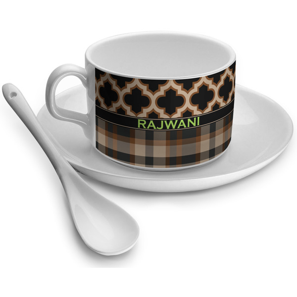 Custom Moroccan & Plaid Tea Cup - Single (Personalized)