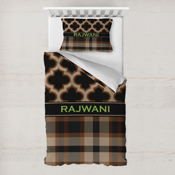Moroccan & Plaid Toddler Bedding w/ Name or Text