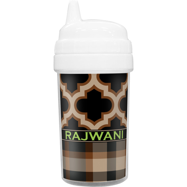 Custom Moroccan & Plaid Sippy Cup (Personalized)