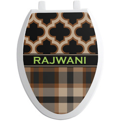 Moroccan & Plaid Toilet Seat Decal - Elongated (Personalized)
