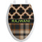 Moroccan & Plaid Toilet Seat Decal - Elongated (Personalized)