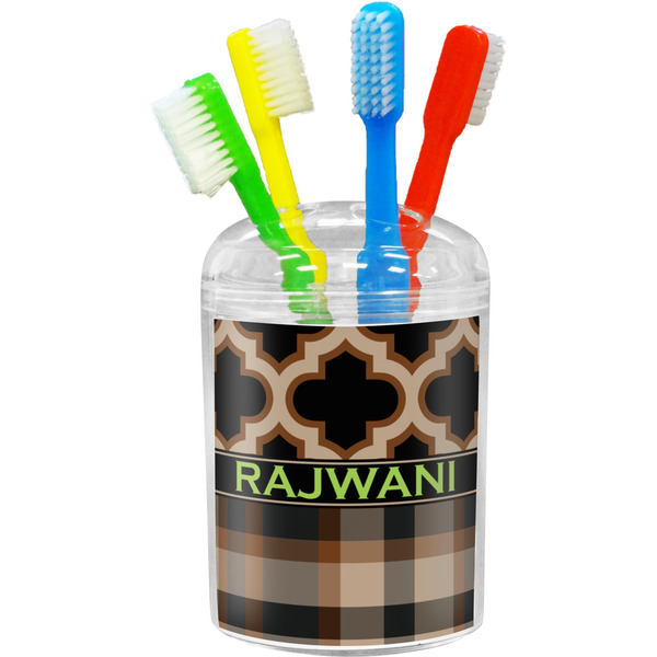 Custom Moroccan & Plaid Toothbrush Holder (Personalized)