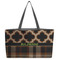 Moroccan & Plaid Tote w/Black Handles - Front View