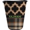 Moroccan & Plaid Waste Basket - Single Sided (Black) (Personalized)