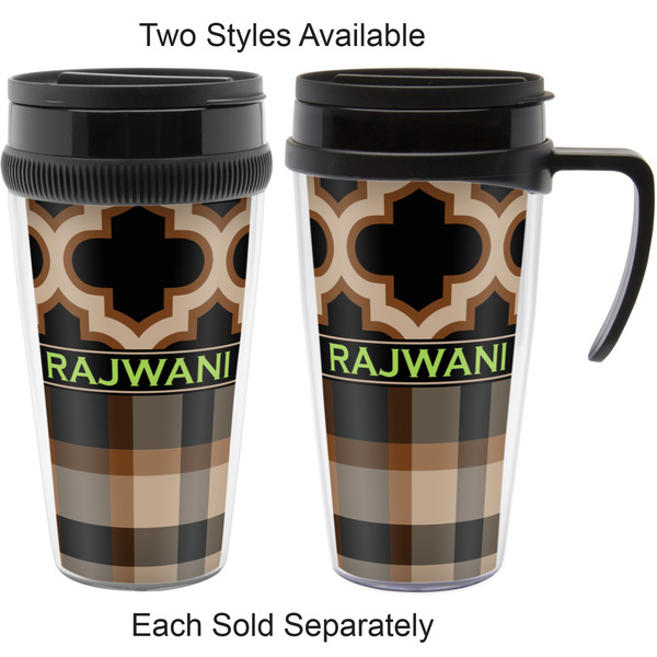 Moroccan & Plaid Travel Mugs - with & without Handle