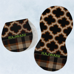 Moroccan & Plaid Burp Pads - Velour - Set of 2 w/ Name or Text