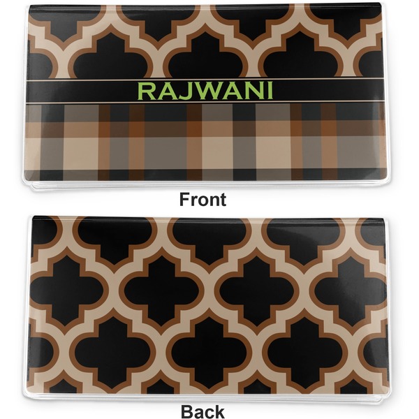 Moroccan & Plaid Vinyl Check Book Cover - Front and Back