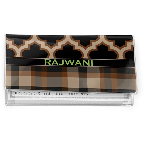 Custom Moroccan & Plaid Vinyl Checkbook Cover (Personalized)