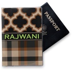 Moroccan & Plaid Vinyl Passport Holder (Personalized)