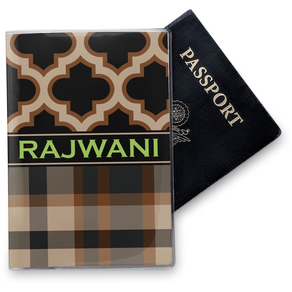 Custom Moroccan & Plaid Vinyl Passport Holder (Personalized)