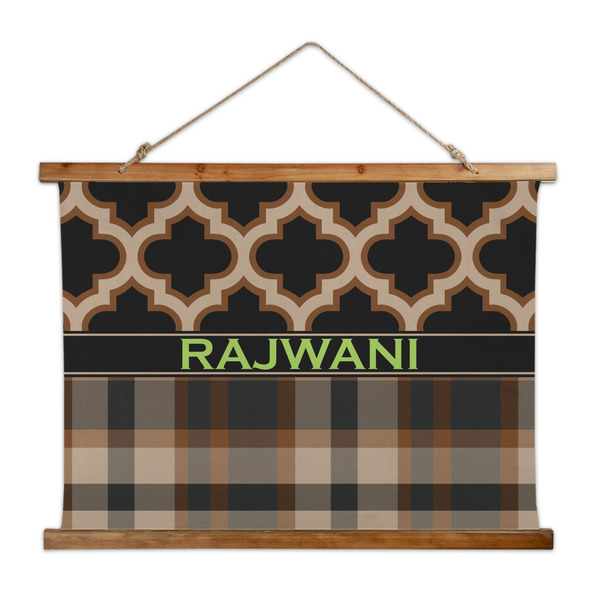Custom Moroccan & Plaid Wall Hanging Tapestry - Wide (Personalized)