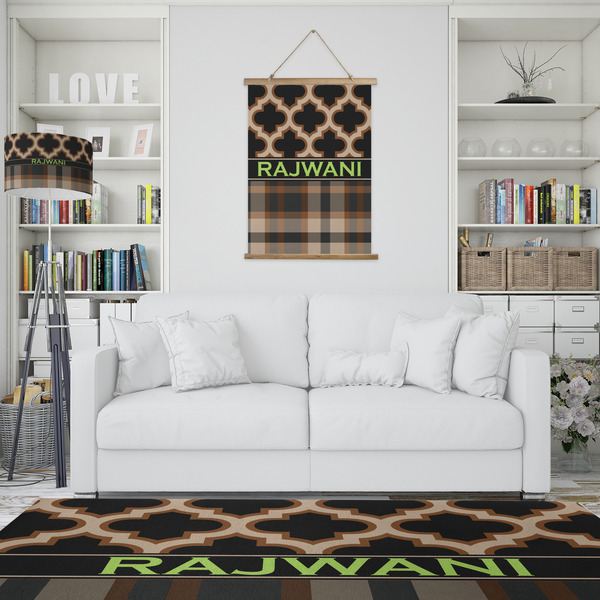 Moroccan & Plaid Wall Hanging Tapestry - Portrait - IN CONTEXT