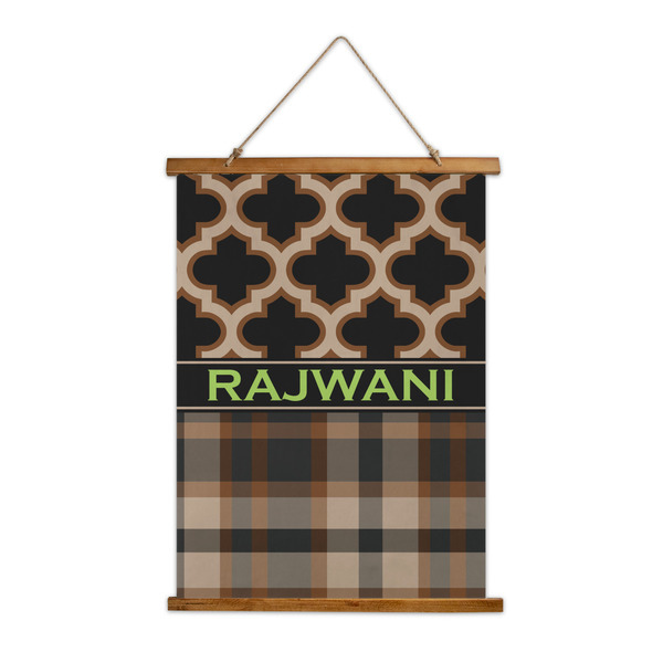Custom Moroccan & Plaid Wall Hanging Tapestry - Tall (Personalized)