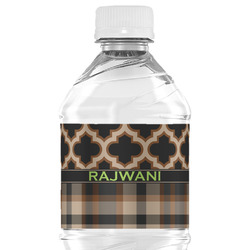 Moroccan & Plaid Water Bottle Labels - Custom Sized (Personalized)