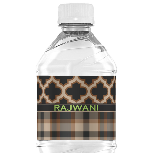 Custom Moroccan & Plaid Water Bottle Labels - Custom Sized (Personalized)