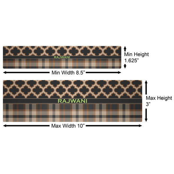 Moroccan & Plaid Water Bottle Labels w/ Dimensions