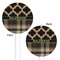 Moroccan & Plaid White Plastic 5.5" Stir Stick - Double Sided - Round - Front & Back