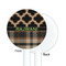 Moroccan & Plaid White Plastic 5.5" Stir Stick - Single Sided - Round - Front & Back