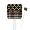 Moroccan & Plaid Square Plastic Stir Sticks (Personalized)
