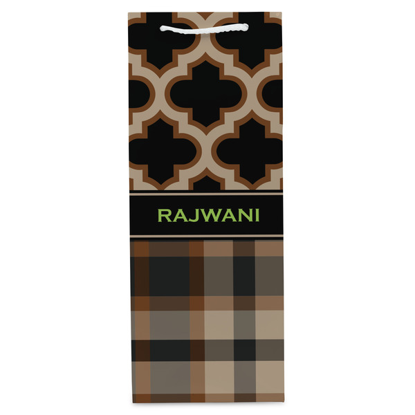Moroccan & Plaid Wine Gift Bag - Gloss - Front
