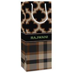Moroccan & Plaid Wine Gift Bags - Gloss (Personalized)